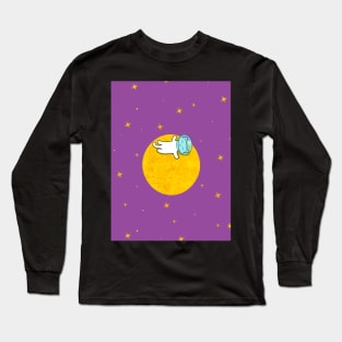 Peaceful Cat Resting In Space Long Sleeve T-Shirt